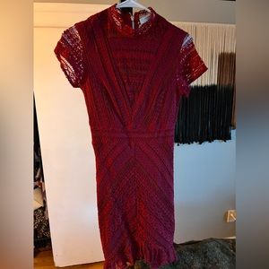 Brand New Hello Molly burgundy lace dress.